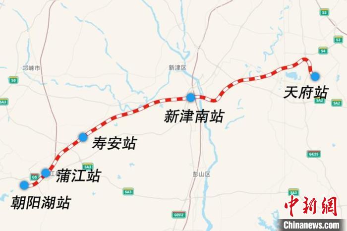成都鐵路樞紐天府至朝陽湖段線路圖?！F集團供圖