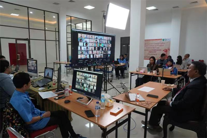 活動現(xiàn)場。供圖：印尼三一一大學孔子學院