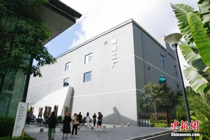 圖為采訪團(tuán)一行參觀咖啡工廠。 曹淼欣 攝