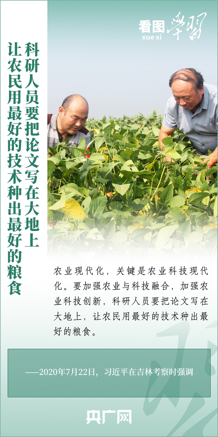 看圖學(xué)習(xí)丨推廣良田、良種、良法、良機(jī) 給農(nóng)業(yè)現(xiàn)代化插上科技的翅膀