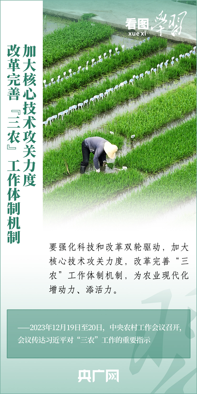 看圖學(xué)習(xí)丨推廣良田、良種、良法、良機(jī) 給農(nóng)業(yè)現(xiàn)代化插上科技的翅膀