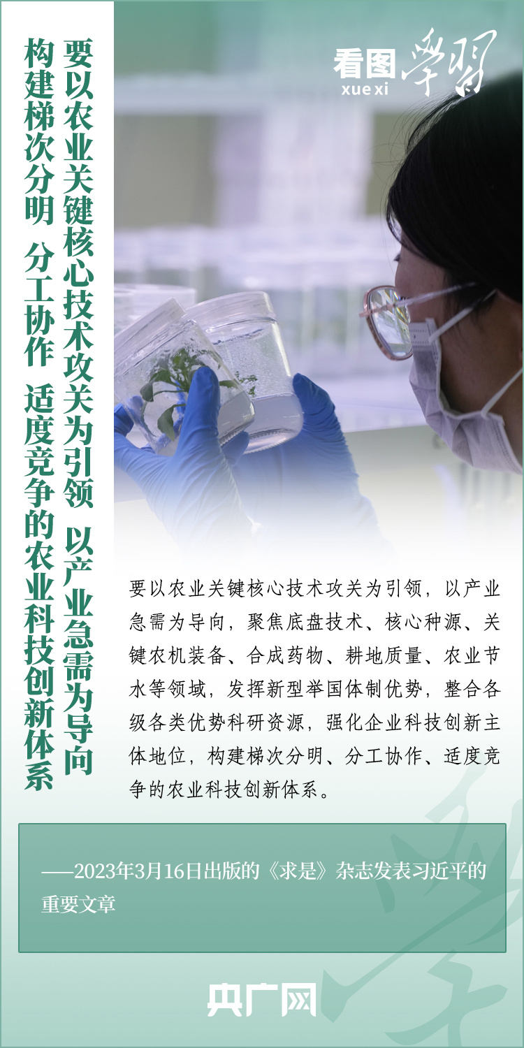 看圖學(xué)習(xí)丨推廣良田、良種、良法、良機(jī) 給農(nóng)業(yè)現(xiàn)代化插上科技的翅膀