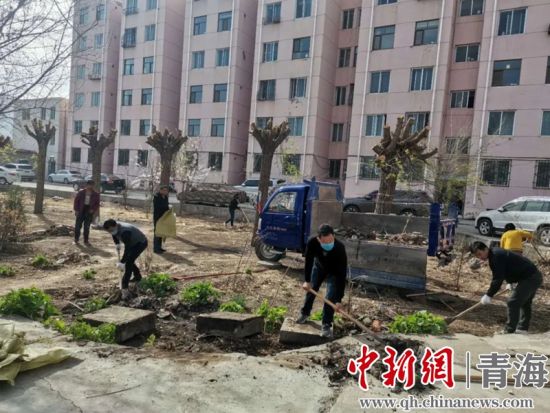 圖為尖扎干部職工生態(tài)建設(shè)和環(huán)境保護(hù)現(xiàn)場。尖宣 供圖
