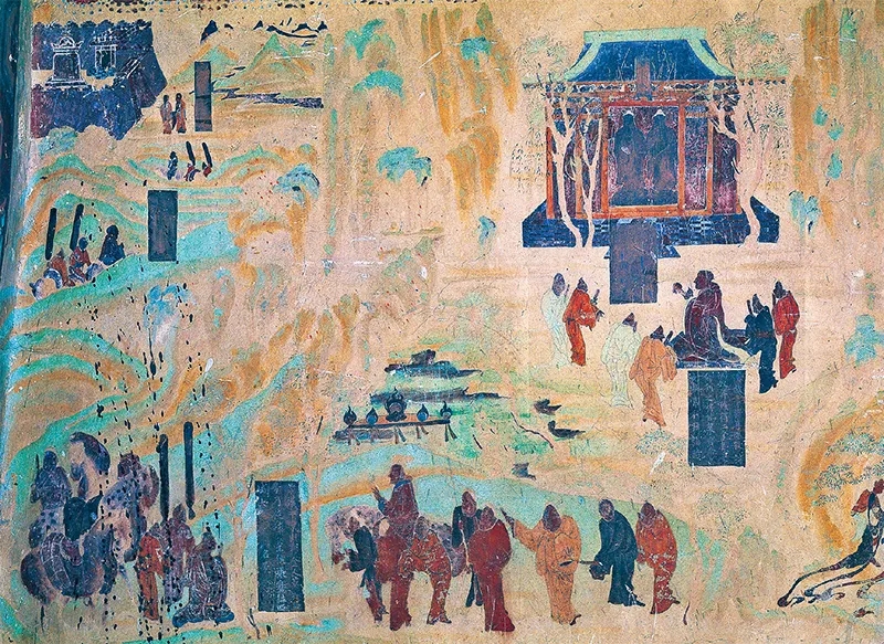 圖為莫高窟第323窟《張騫出使西域圖》。敦煌研究院供圖