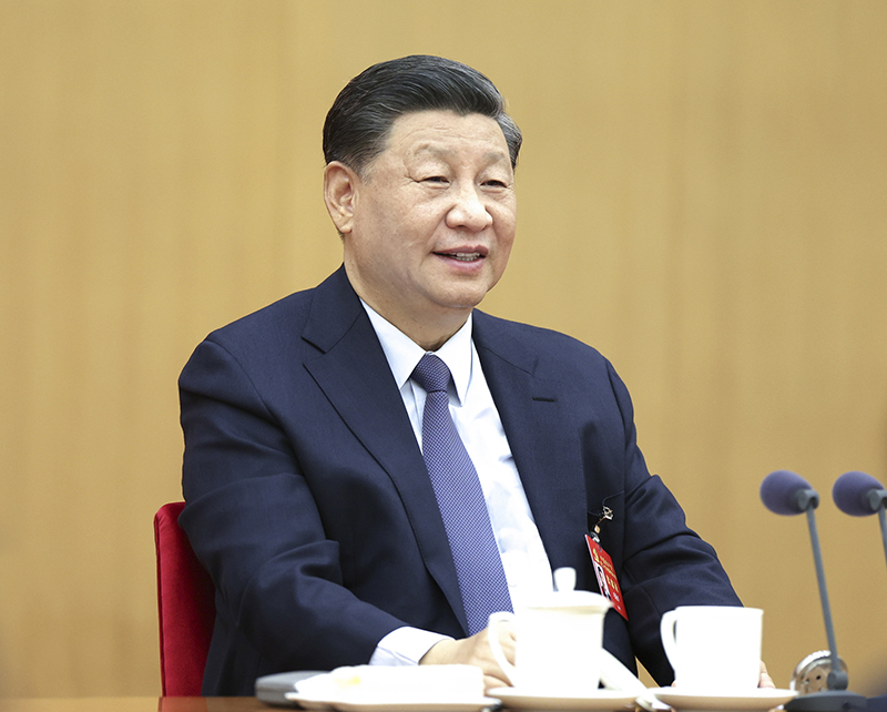 2022年10月17日，習近平同志參加黨的二十大廣西代表團討論。