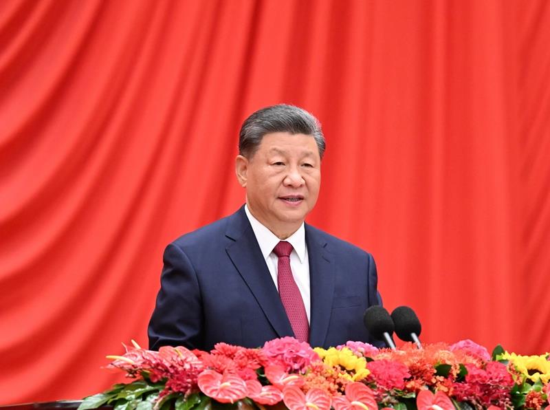 △2024年9月30日，慶祝中華人民共和國成立75周年招待會在北京人民大會堂隆重舉行。習(xí)近平總書記出席招待會并發(fā)表重要講話。