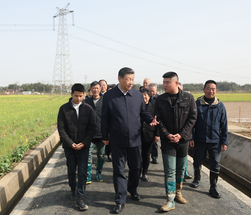 2024年3月19日，習(xí)近平總書記在湖南常德港中坪村考察。