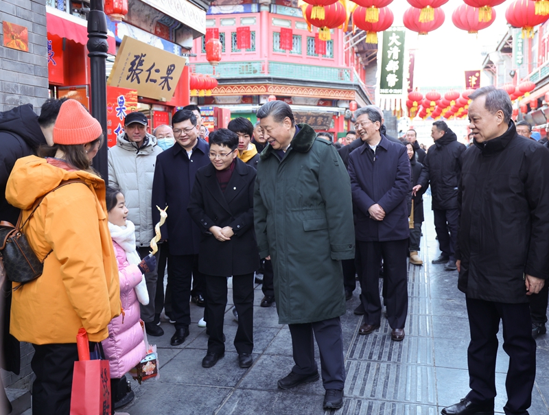 2024年2月1日，習(xí)近平總書記在天津古文化街考察。