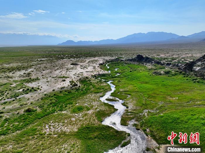 圖為航拍都蘭湖國家濕地公園綠意盎然?！∑钤鲚?攝