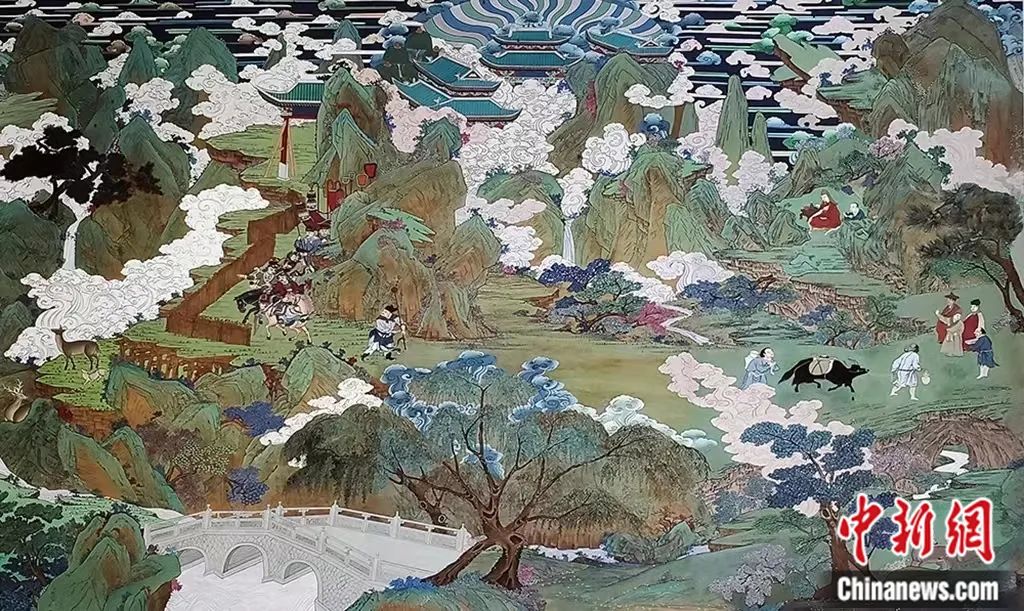 臨摹、補繪的青海瞿曇寺壁畫。受訪者 供圖
