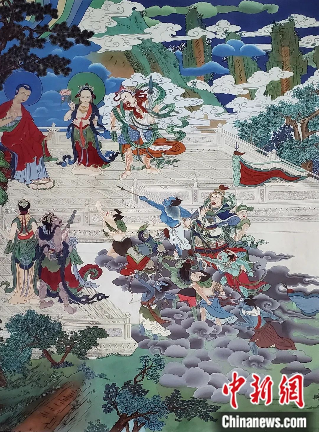 臨摹、補繪的青海瞿曇寺壁畫。受訪者 供圖