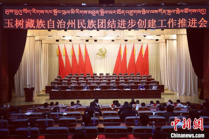 圖為玉樹(shù)州民族團(tuán)結(jié)進(jìn)步創(chuàng)建工作推進(jìn)會(huì)現(xiàn)場(chǎng)?！『F龍 攝
